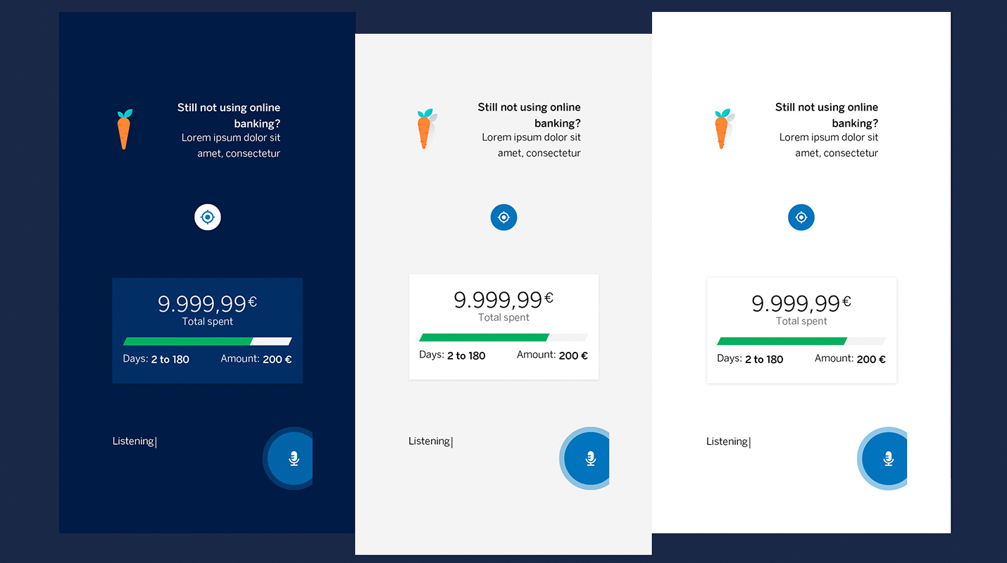 Imagen de componentes del sistema de diseño de la aplicación móvil del BBVA.